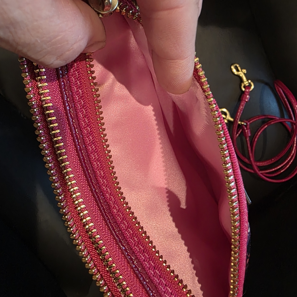 Coach Pink Multi Color Graphic Clutch with Gold Accents - Like New - Picture 6 of 6